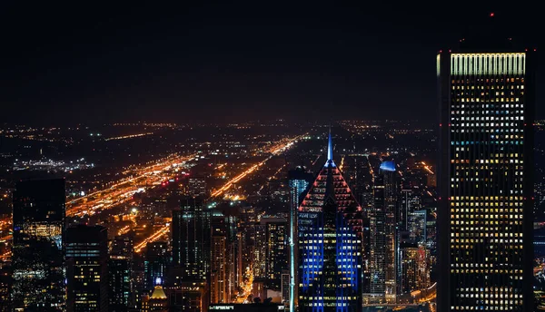 Chicago skyscrapers at night — Stock Photo, Image