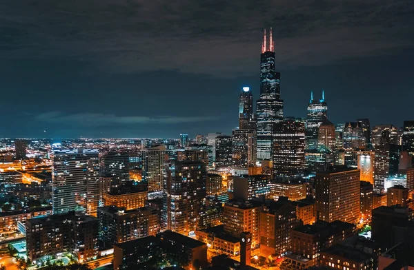 Downtown Chicago cityscape arranha-céus skyline — Fotografia de Stock