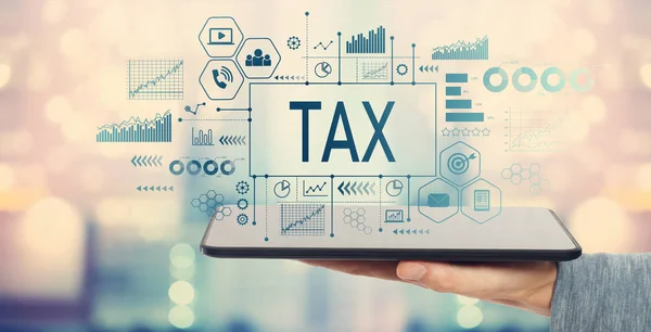 Impuestos con tableta — Foto de Stock