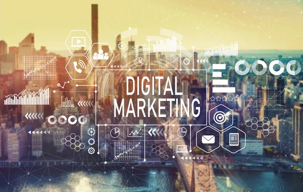 Digital marketing with New York City — Stock Photo, Image