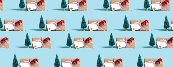 Christmas gift box pattern — Stock Photo, Image