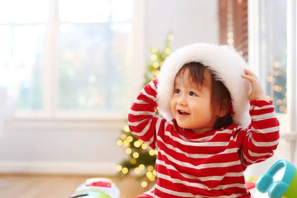 Toddler boy playing on Christmas — Stock Photo, Image