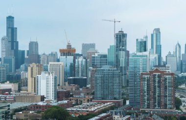 Downtown chicago cityscape gökdelenler
