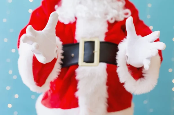 Santa z gospodarstwa gest — Zdjęcie stockowe