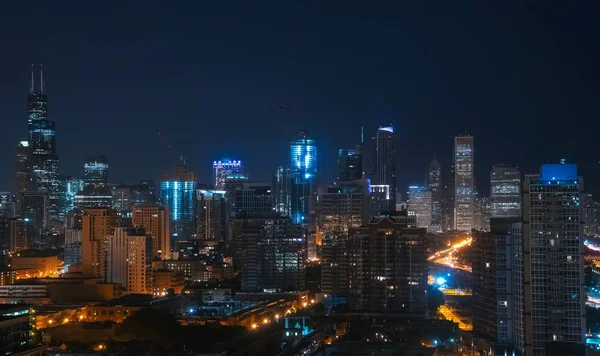 Centrum Panorama mrakodrapů Chicaga panoráma — Stock fotografie