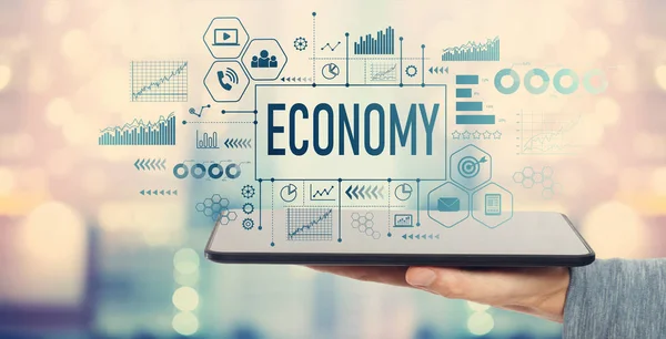 Economia con tablet — Foto Stock