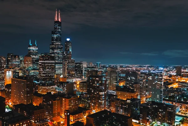 Centro de Chicago paisaje urbano rascacielos skyline — Foto de Stock