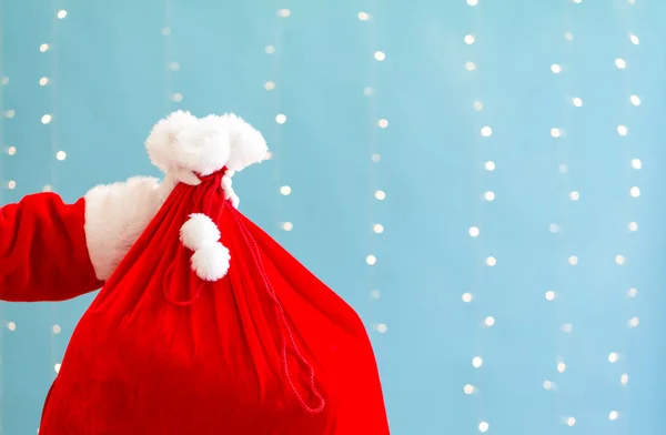 Babbo Natale con un sacco rosso — Foto Stock