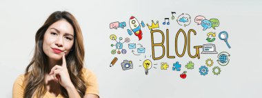 Genç kadın ile blog