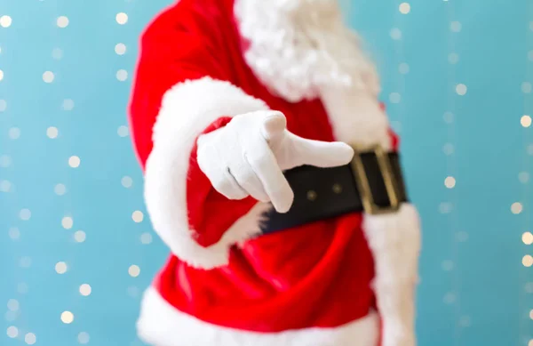 Weihnachtsmann mit Zeigegeste — Stockfoto
