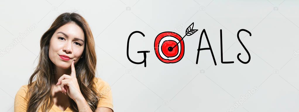 Goals with target with young woman