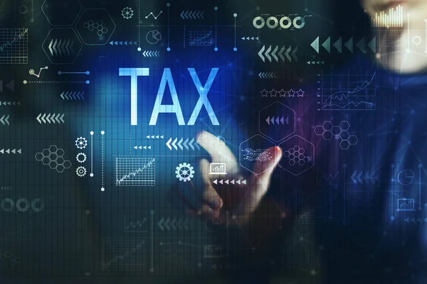 Tax with young man — Stock Photo, Image