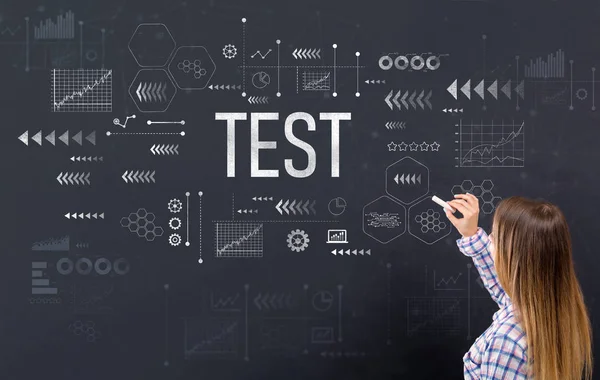 Test z młodą kobietę — Zdjęcie stockowe