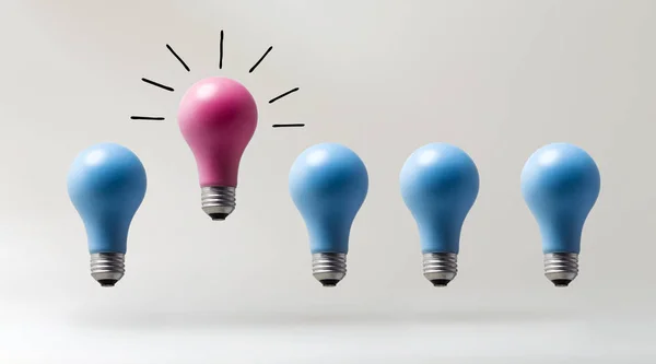 Un concetto di idea eccezionale con lampadine — Foto Stock