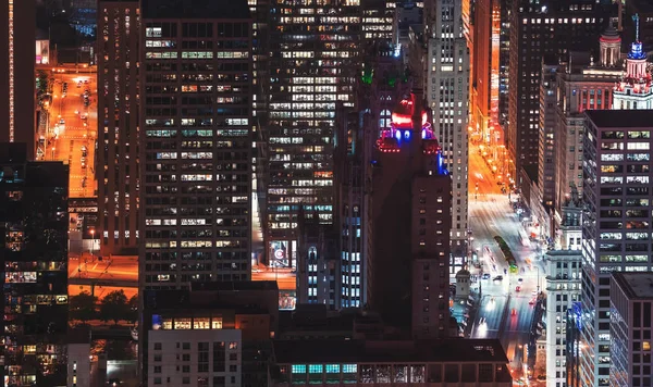 Grattacieli di Chicago di notte — Foto Stock