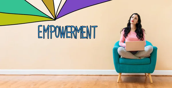 Empowerment with woman using a laptop