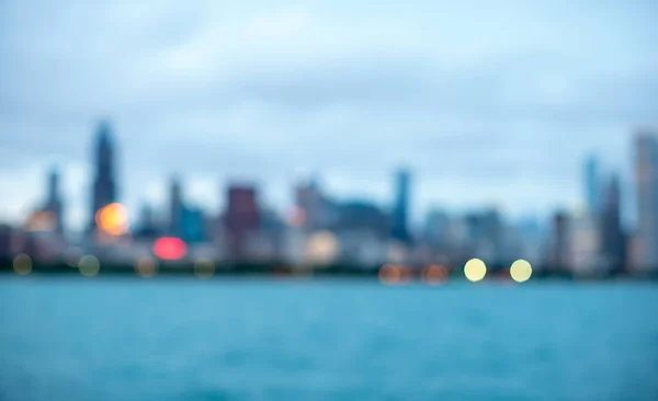 Blurred bokeh Chicago abstract cityscape skyline background