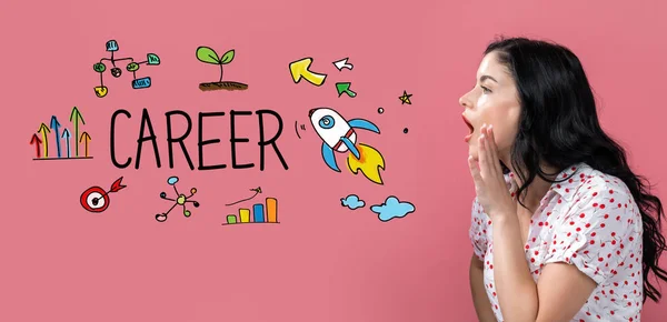Career with young woman speaking