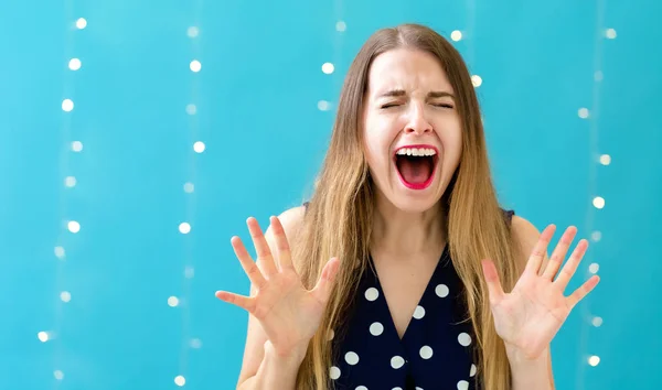 Young woman feeling stressed — Stock Photo, Image