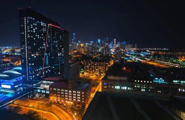 Centro de Chicago paisaje urbano rascacielos skyline — Foto de Stock