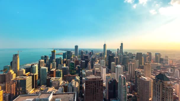 Chicago paisaje urbano time-lapse desde muy arriba — Vídeos de Stock