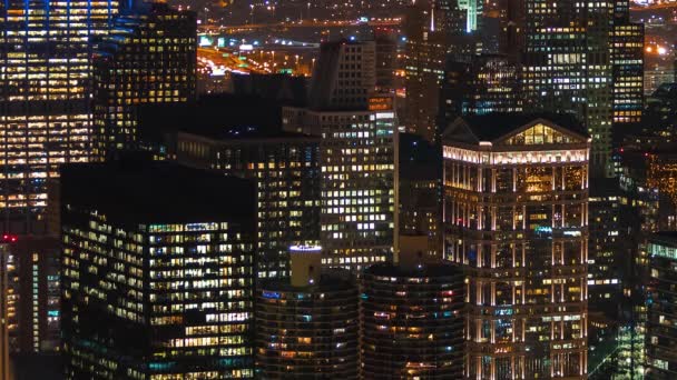 Time-lapse van Downtown Chicago's nachts — Stockvideo