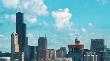 Hızlandırılmış skycrapers ile Chicago Skyline