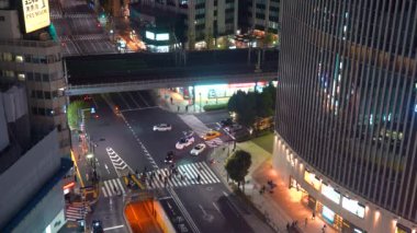 Ginza, Tokyo, Japonya gece kavşak