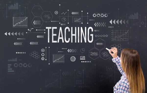 Teaching with young woman — Stock Photo, Image