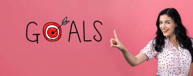 Gol hedef genç kadınla birlikte