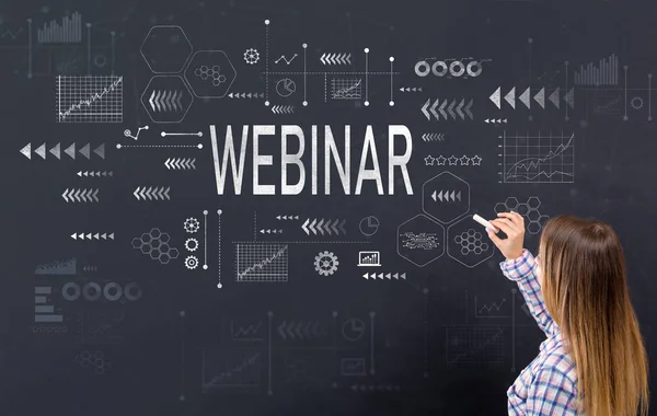 Webinar con giovane donna — Foto Stock