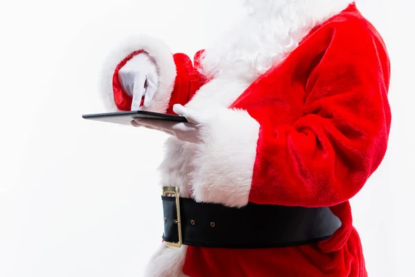 Babbo Natale con un tablet — Foto Stock