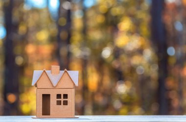 Bir orman arka plan küçük ev