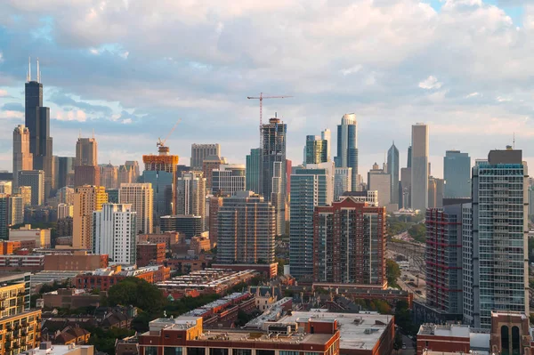 Downtown Chicago cityscape arranha-céus skyline — Fotografia de Stock