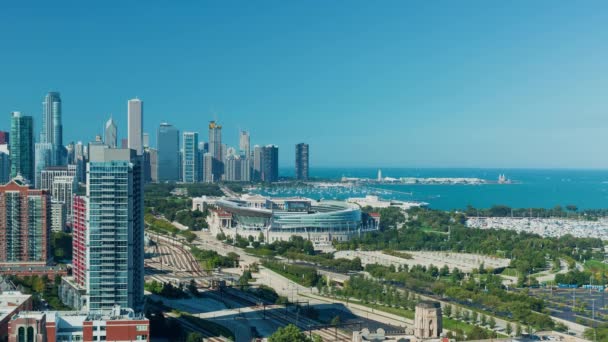 Time-lapse över Chicago skyline med skycrapers — Stockvideo