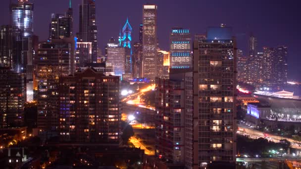 Centro de Chicago paisaje urbano — Vídeos de Stock