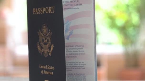 Pasaporte de Estados Unidos a la vista — Vídeos de Stock