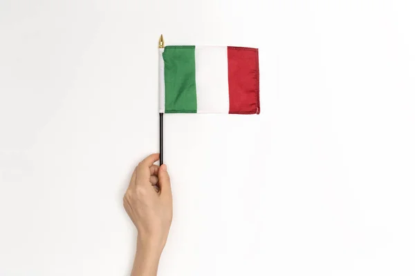 Persona con bandera italiana — Foto de Stock