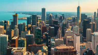 Chicago cityscape yukarıda yüksek hızlandırılmış