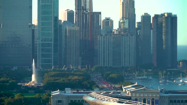 Центр міста Чикаго міський пейзаж — стокове відео