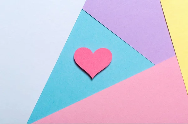 Růžové srdce pastelové papírově — Stock fotografie