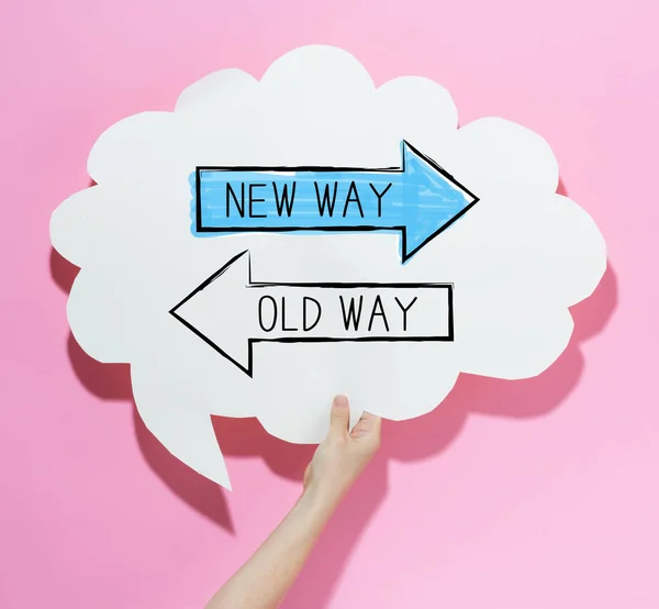 Old way or new way with a speech bubble