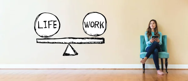 Equilibrio de vida y trabajo con joven — Foto de Stock