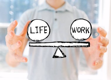 Life and work balance with young man