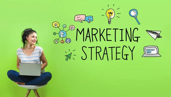 Estrategia de marketing con mujer joven —  Fotos de Stock