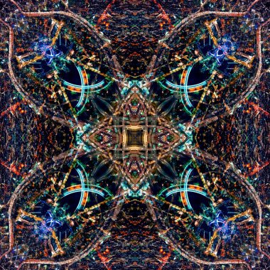 Soyut geometrik simetrik fraktal desen