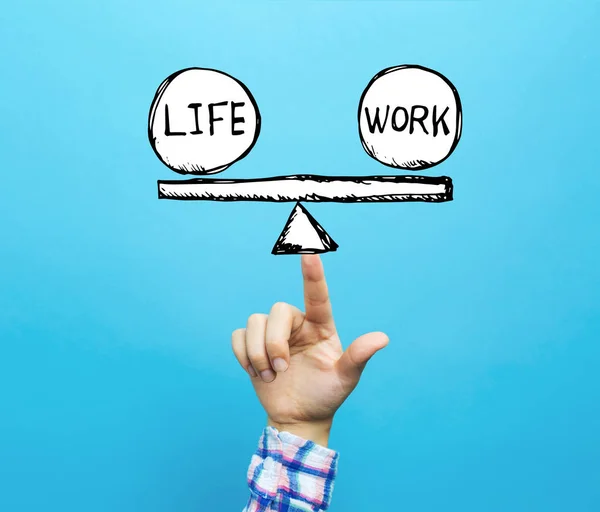 Life and work balance with hand