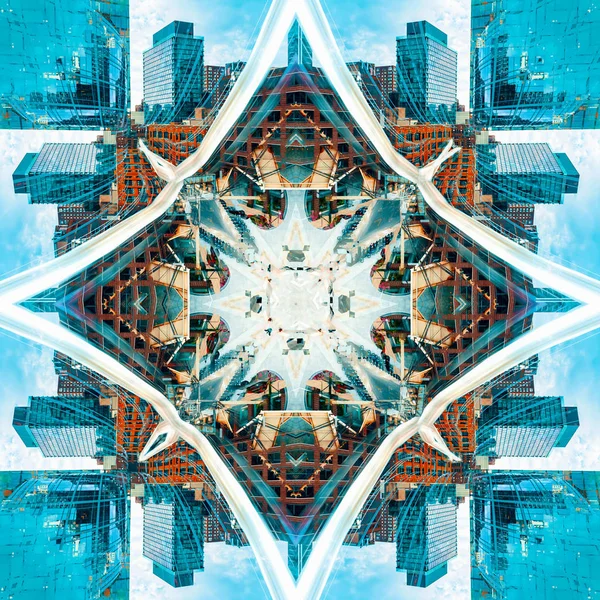 Abstract geometrisch symmetrische fractale patroon — Stockfoto