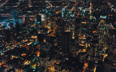 Los Angeles şehir merkezinin hava manzarası