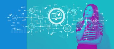 Hisse senedi Alım Satım genç işkadını konseptiyle